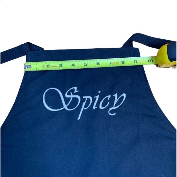 At Home with Susan Fleming personality apron “Sweet” black with tan thread - Picture 6 of 10